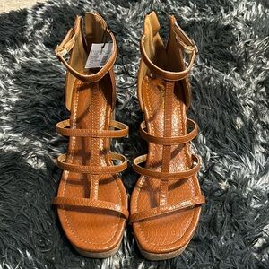 NWT Super Cute Maurices Brown Sandal Wedge/Heels!